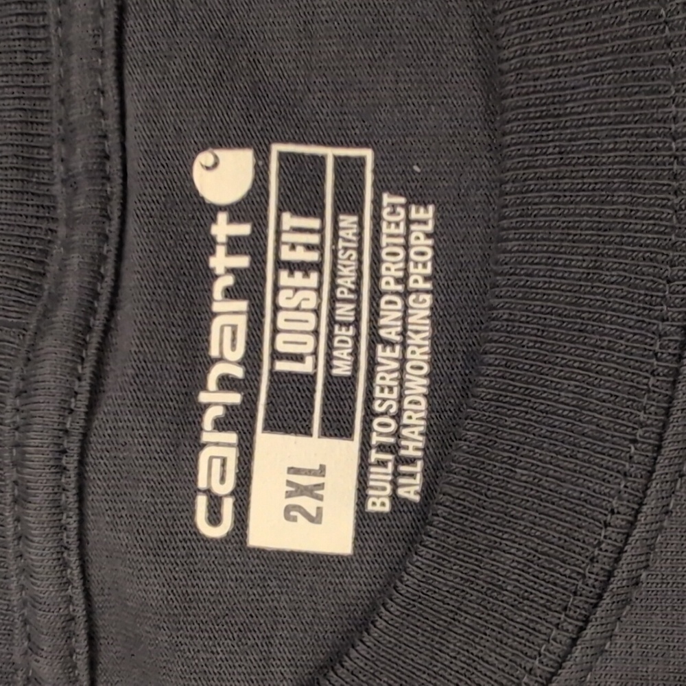 Mens Carhartt navy blue loose fit T-shirt size 2XL - Picture 3 of 4